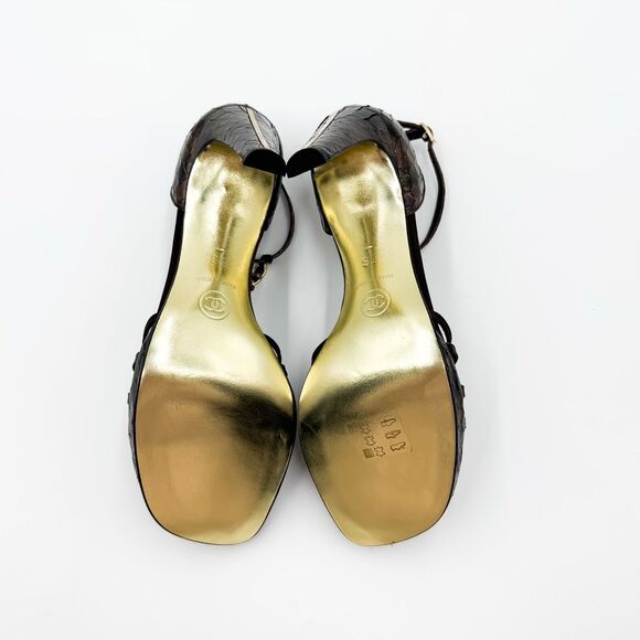 Chanel CC Camellia Snakeskin Python Platform Chain Sandals New Size EU 38 - Picture 10 of 12